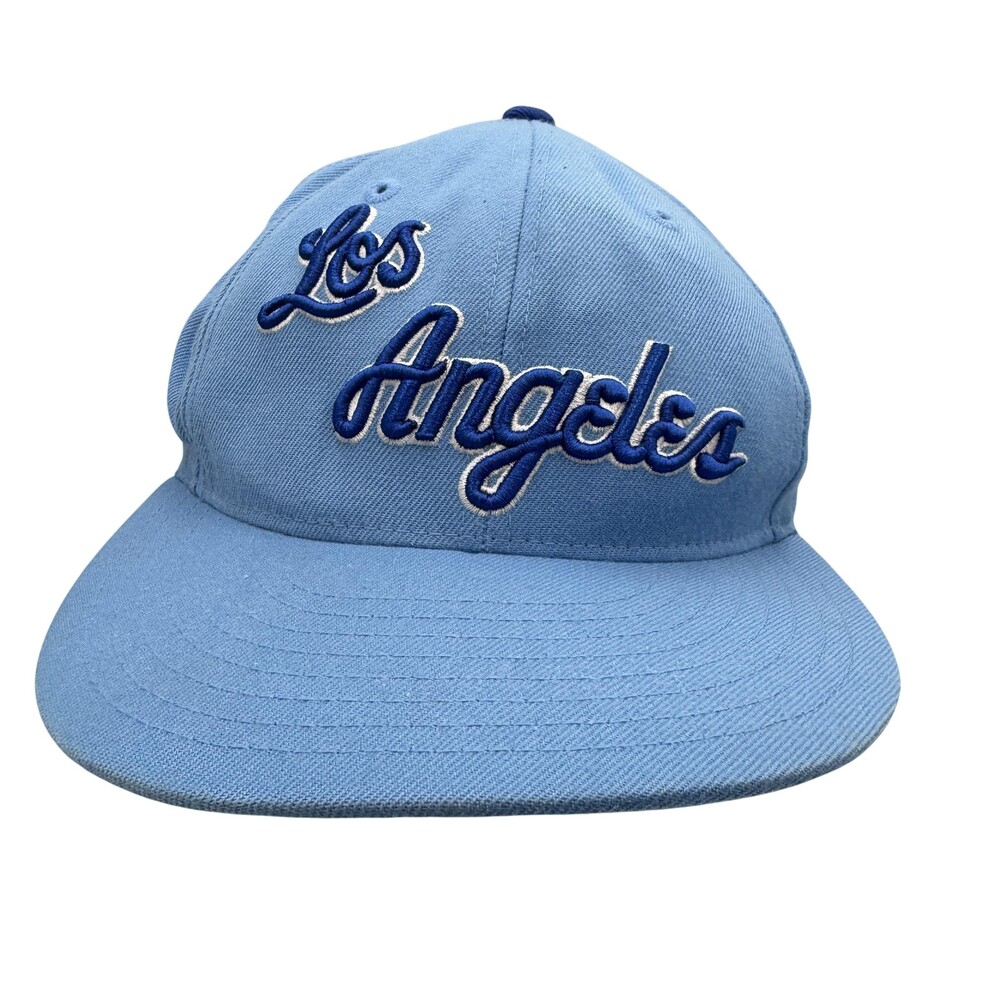 Los Angeles Hat Cap Fitted Mens 7 1/8 Blue NBA Basketball Mitchell & Ness HWC